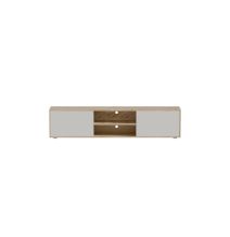 Mueble TV Melamina Blanco-Natural 180x40x41 cm - 2 Puertas y Amplio Espacio de Almacenamiento.