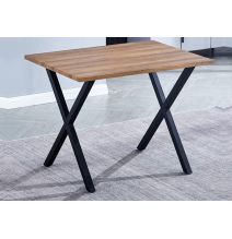 Conjunto Mesa y Sillas Comedor/Cocina: Mesa madera y Patas Metálicas En Negro (76x100x70 Cm) + 5 Sillas (80x40x55 Cm)