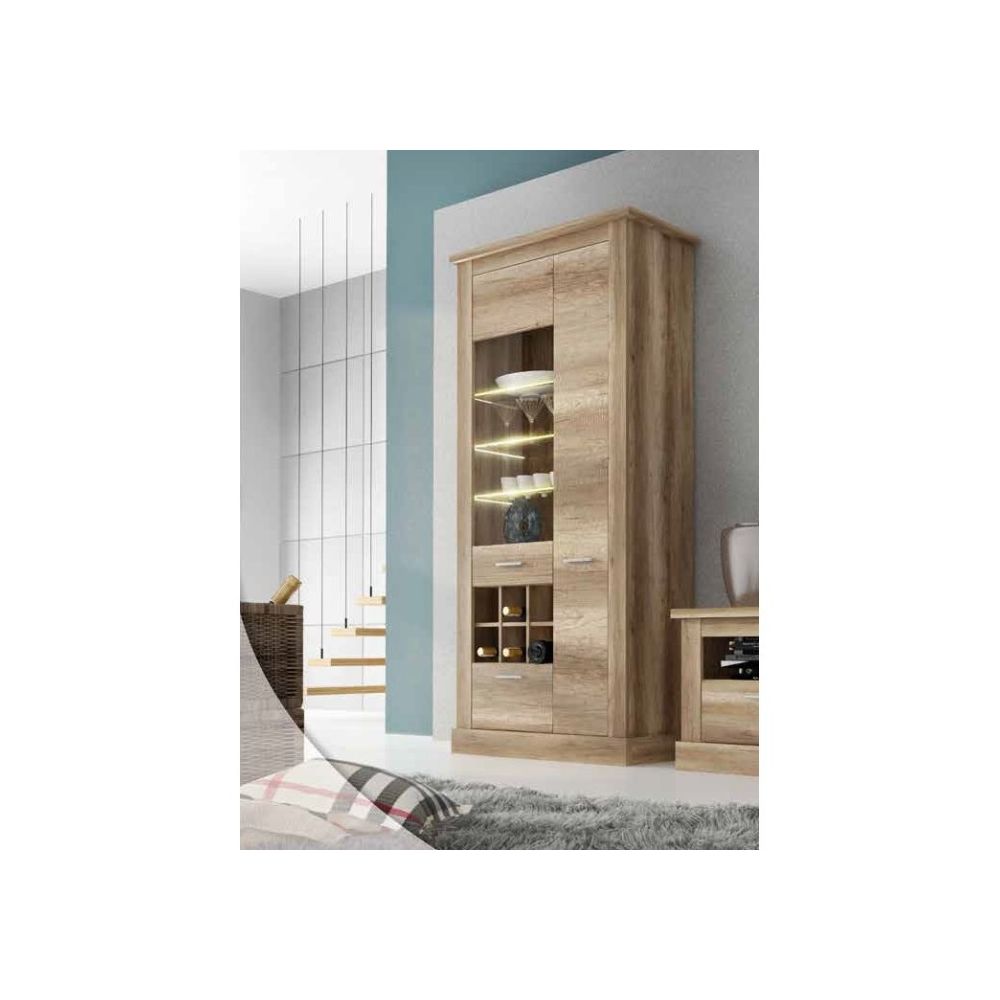 Mueble de Comedor, Mueble Salón, Acabado en Color Cañón, 276x201,6x41,8 cm