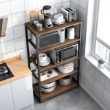 Estantería de Cocina Con Marco de Metal Negro, Estante