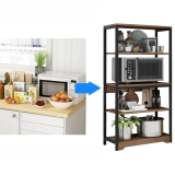 Estantería de Cocina Con Marco de Metal Negro, Estante