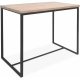Conjunto de Mesa y 4 Taburetes con Estructura Metálica, Tapa