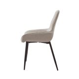 Pack de 4 Sillas Tapizadas en Tela Marron con Tratamiento Easy Clean, Asiento Reforzado Medidas 54x55x88 cm