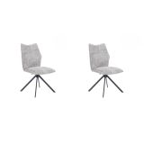 Pack de 2 Sillas Tapizadas en Tela Gris, Patas Negras, Asiento y Respaldo Ergonómicos y Acolchados Medidas 63x48x93 cm