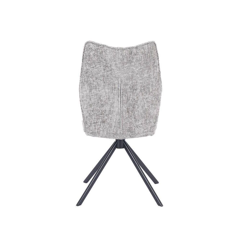 Pack de 2 Sillas Tapizadas en Tela Gris, Patas Negras, Asiento y Respaldo Ergonómicos y Acolchados Medidas 63x48x93 cm