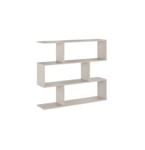 Meyvaser Librería Estantería Asimétrica baja Para Salón de Madera Color Beige 96,3x110x24,6 cm